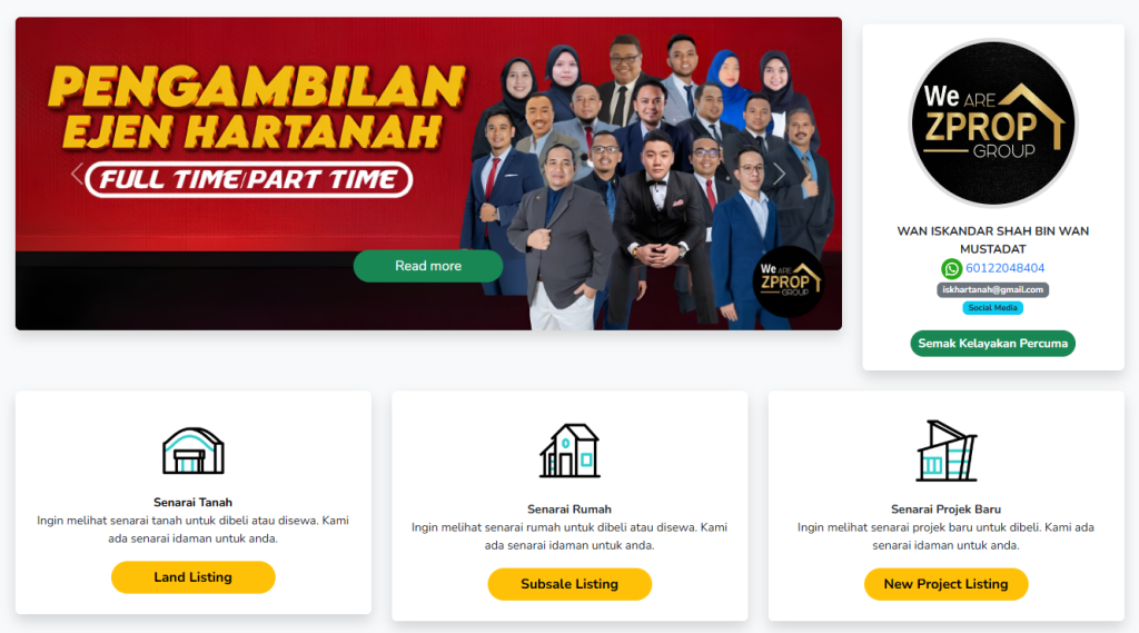 Ejen hartanah berdaftar dengan kepakaran dalam jual, beli & sewa hartanah. Servis pantas, mesra dan berdaftar